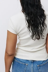 Ribbed Scoop-Neck T-Shirt