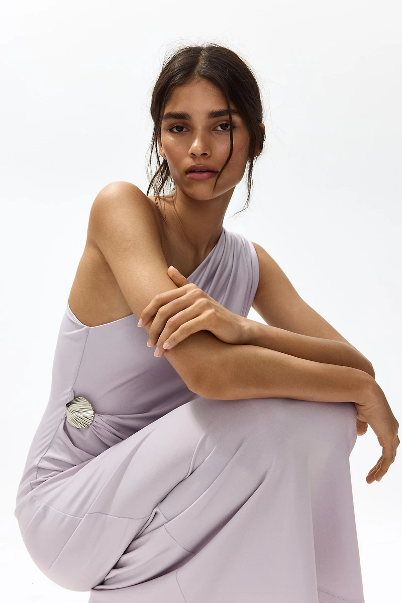 Draped One-Shoulder Dress
