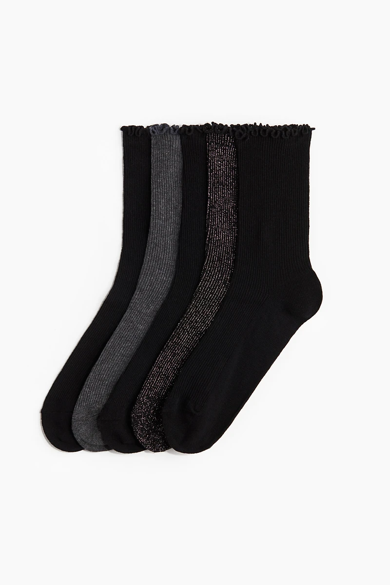 5-Pack Rib-Knit Socks
