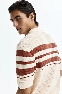 Polo classique en tricot pointelle