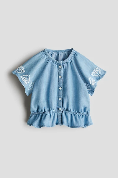 Blouse en denim avec détails brodés