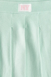 Pleated Fine-Knit Skirt