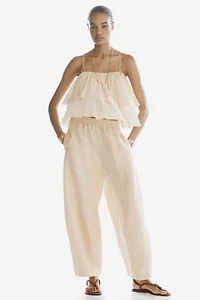 Modal-Blend Barrel-Leg Pants