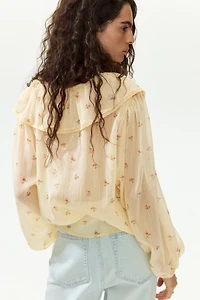 Crinkled chiffon blouse