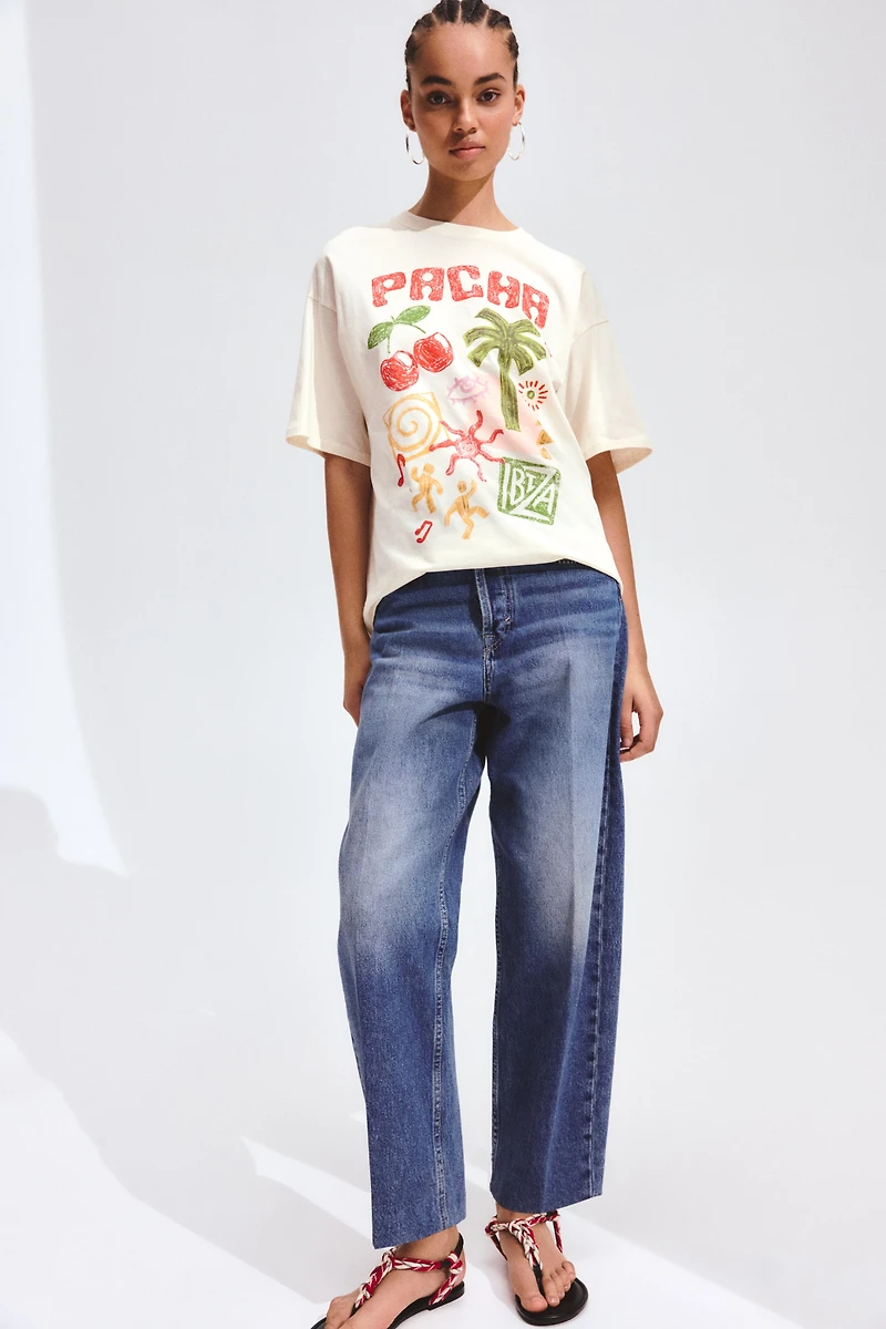 Oversized T-Shirt with Printed Motif