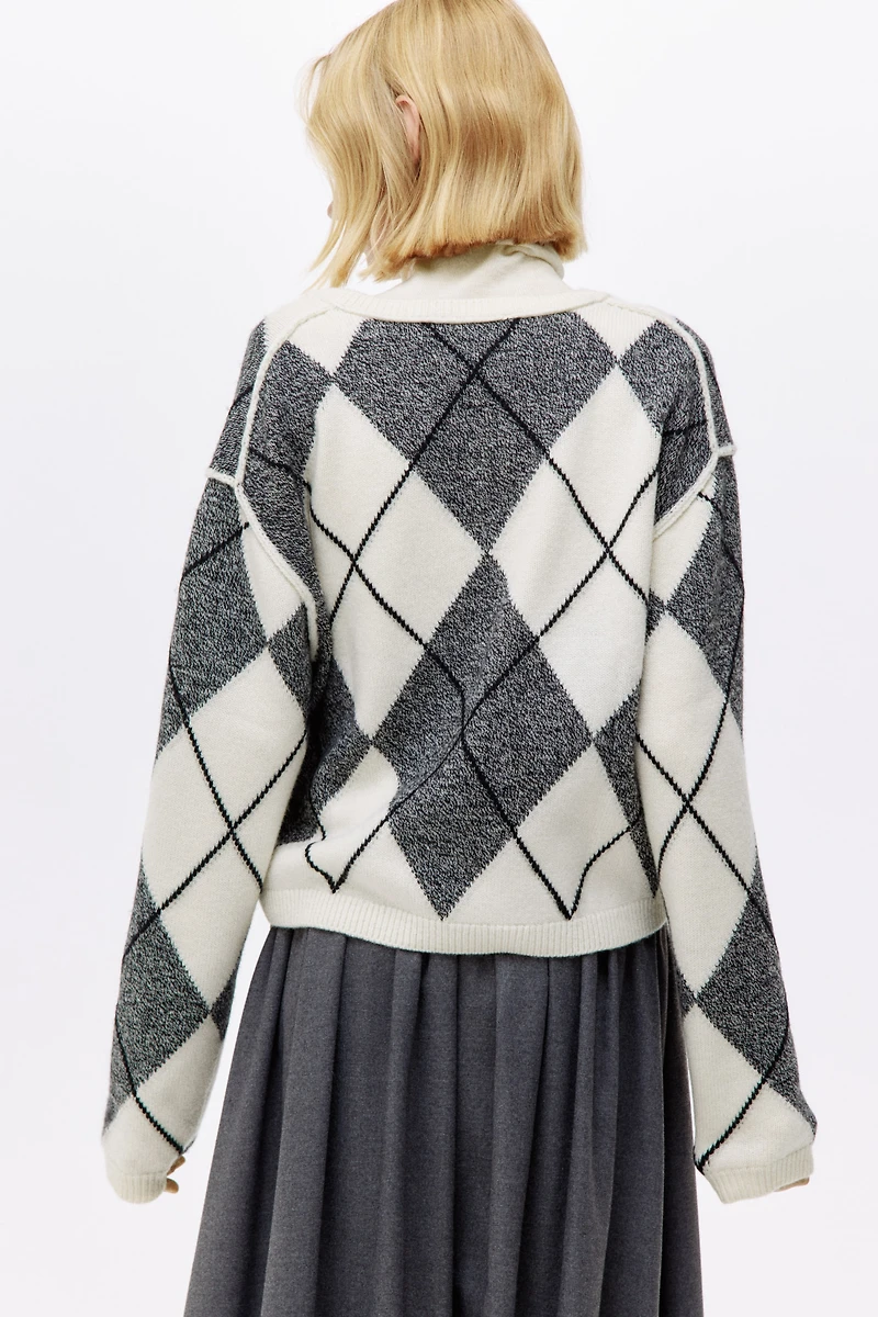 Jacquard-Knit Wool Sweater