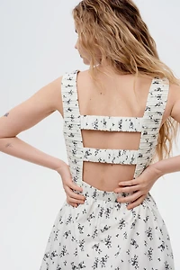 Pintuck-Detail Dress with Flared Skirt