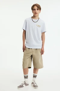 Print-motif cotton T-shirt