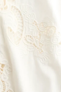 Linen-Blend Eyelet-Embroidered Skirt