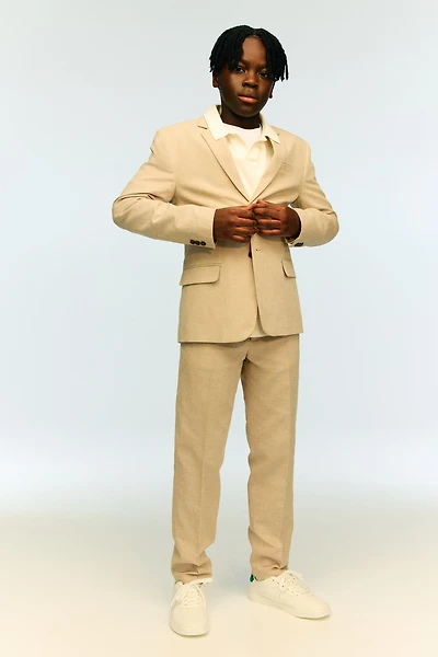 Linen-Blend Suit Pants