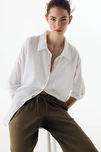 MAMA Wide-Leg Muslin Pants