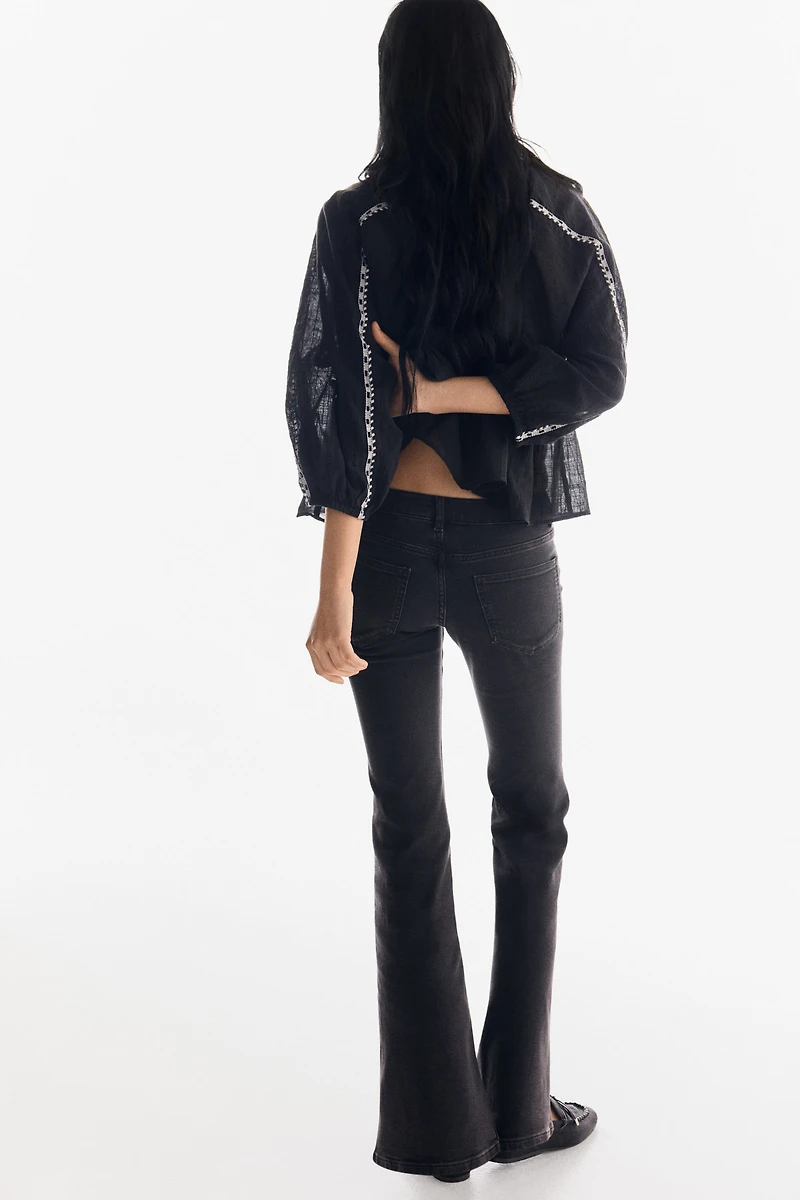 Low Rise Flared Leg Jeans