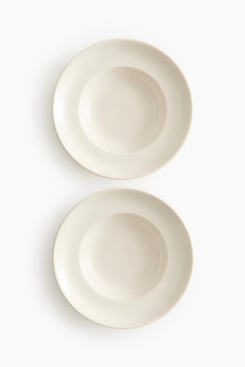 Lot de 2 assiettes creuses avec glaçure réactive