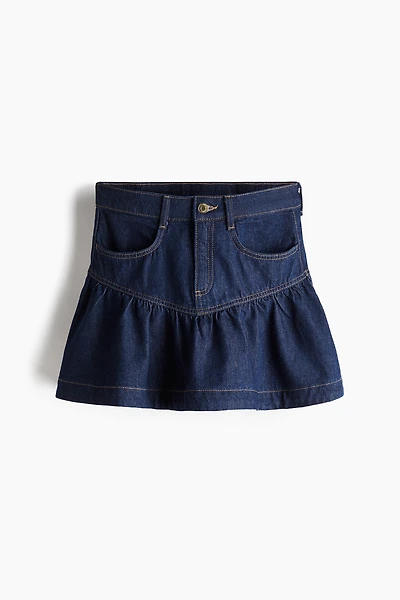 Denim Skirt with Peplum