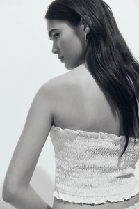 Haut tube de plage smocké