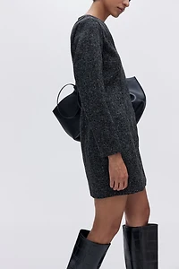 Long-Sleeved Bouclé Dress