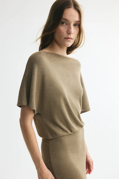 Boat-Neck Knit Dress