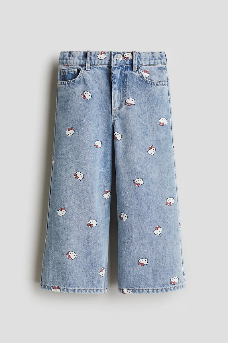 Printed Wide Leg Jeans