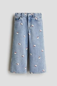Printed Wide Leg Jeans