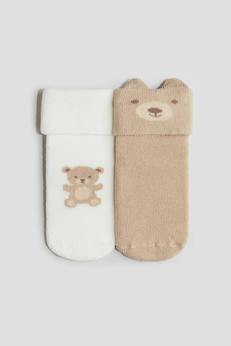 Lot de 2 paires chaussettes en bouclette