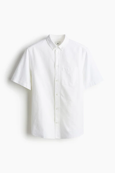 Regular Fit Short-sleeved Oxford Shirt