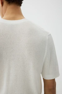 T-shirt coupe classique en tricot ajouré