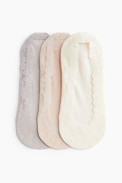 3-Pack No Show Lace Socks