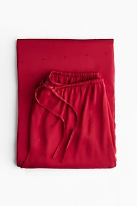 Embellished Satin Pajama Pants