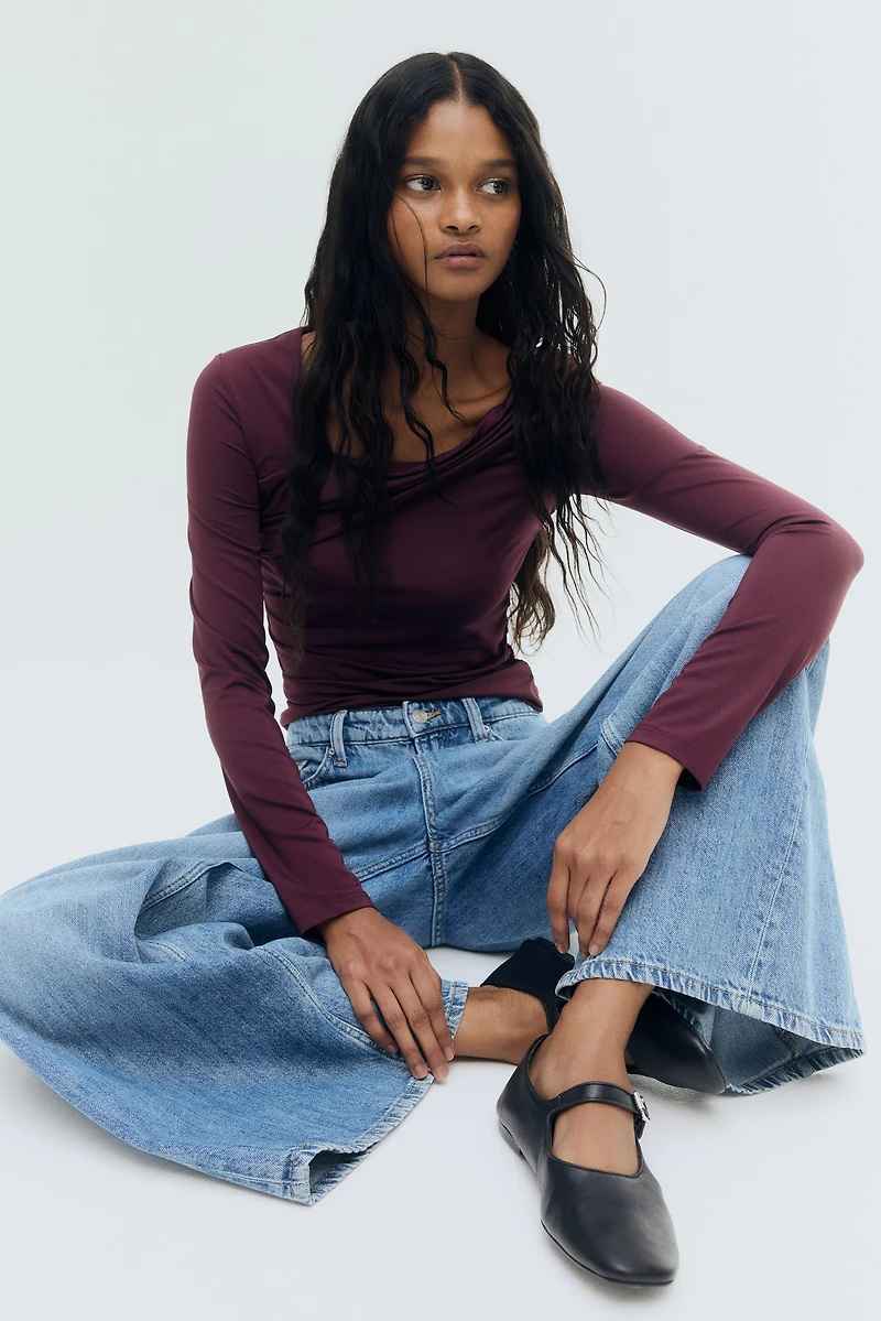 Draped One-Shoulder Top