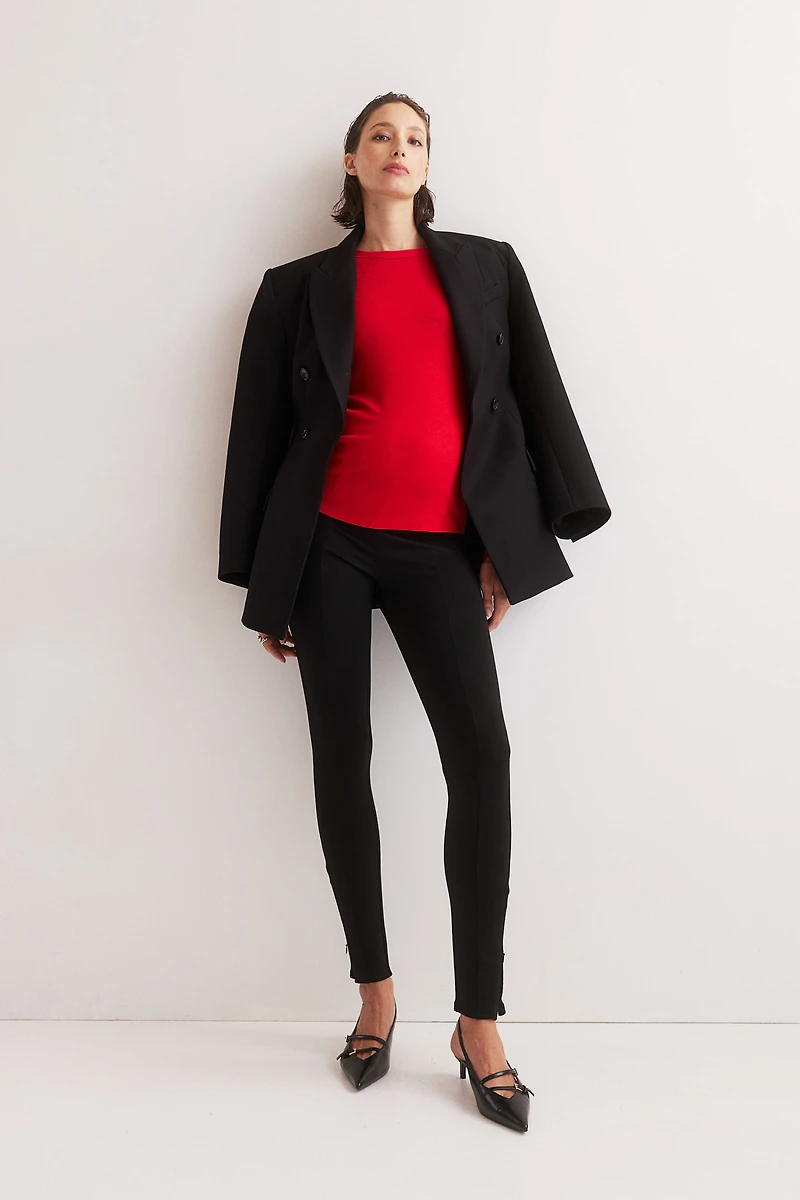 MAMA Ribbed Jersey Top