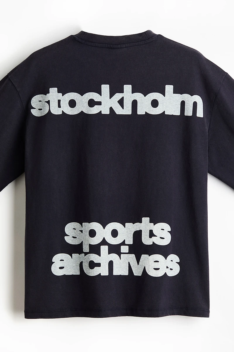 Loose-Fit Printed Long-Sleeved Shirt