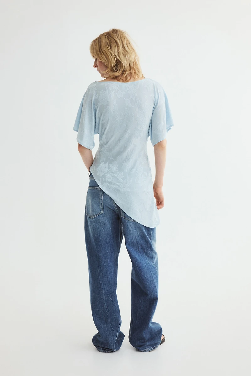 Asymmetric Jacquard-Jersey Top
