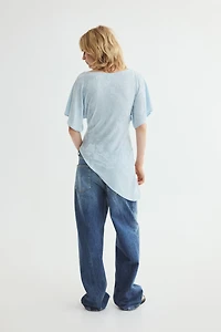 Asymmetric Jacquard-Jersey Top