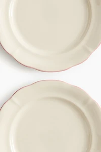 Lot de 2 grandes assiettes en grès cérame