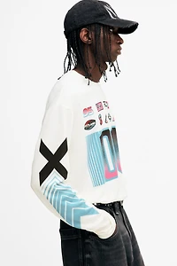 Haut à manches longues ample en filet