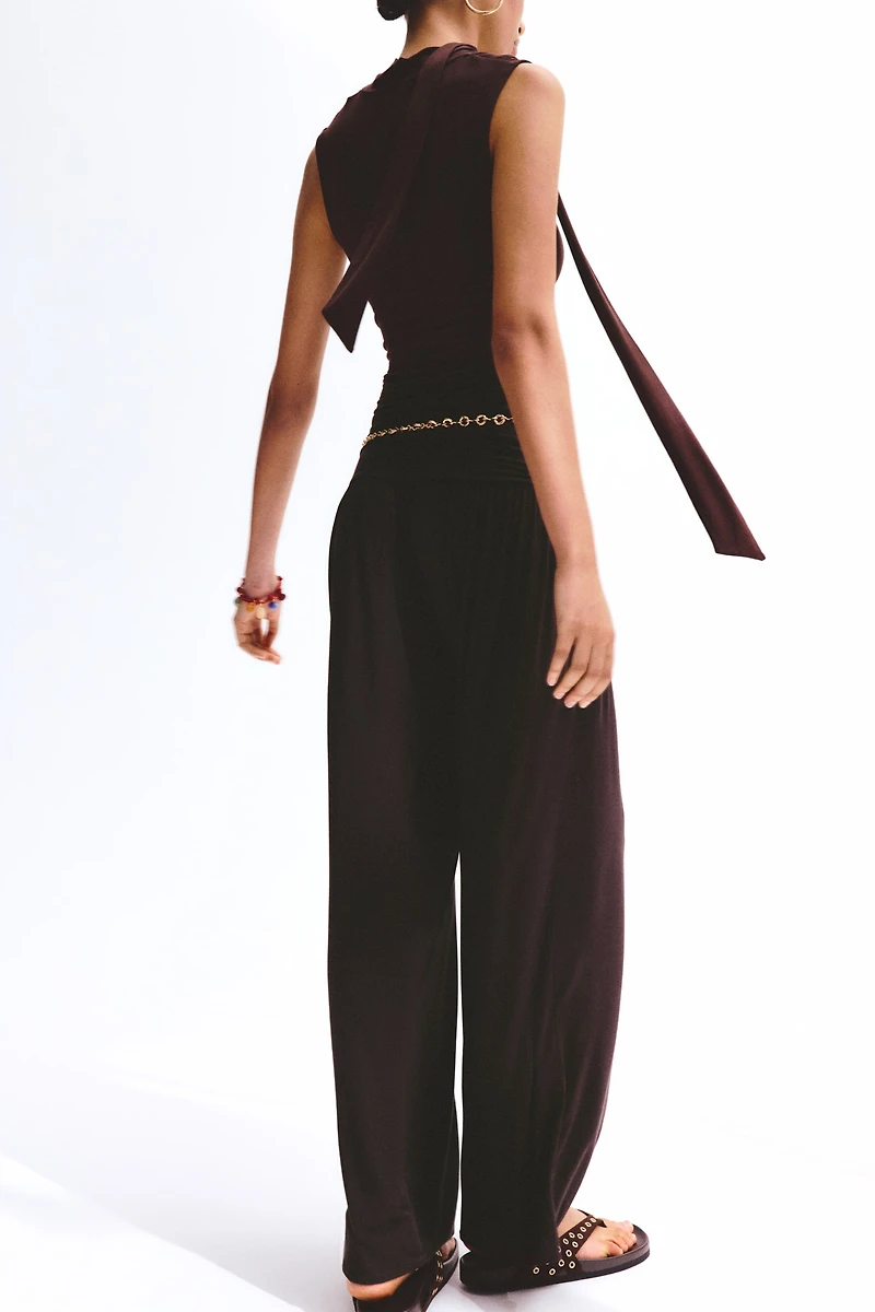 Gathered Viscose Pants