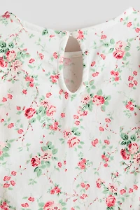 Flounce-Trimmed Cotton Top