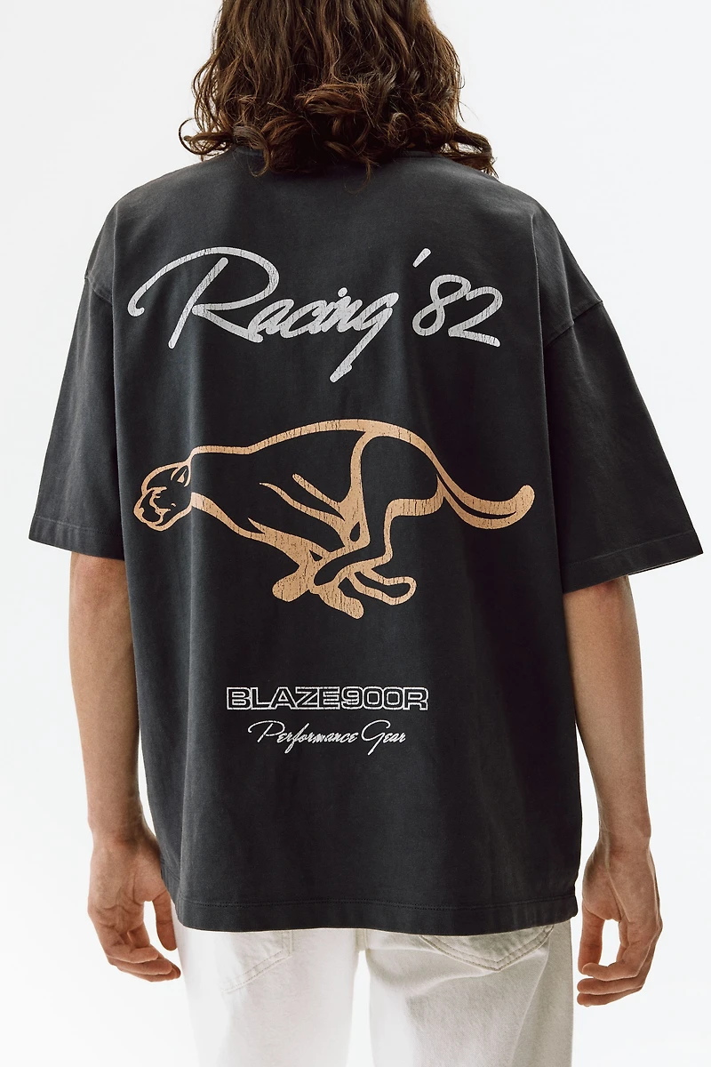 Oversized Printed Cotton T-Shirt