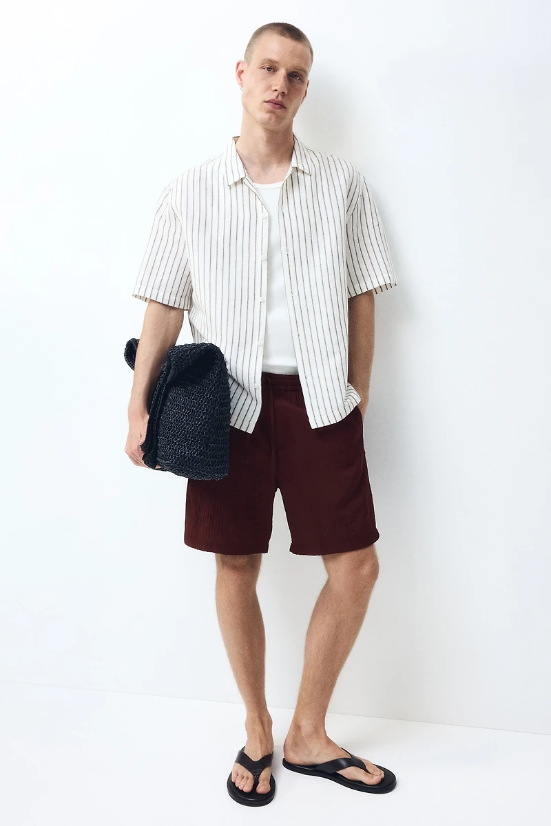 Relaxed-Fit Textured Shorts