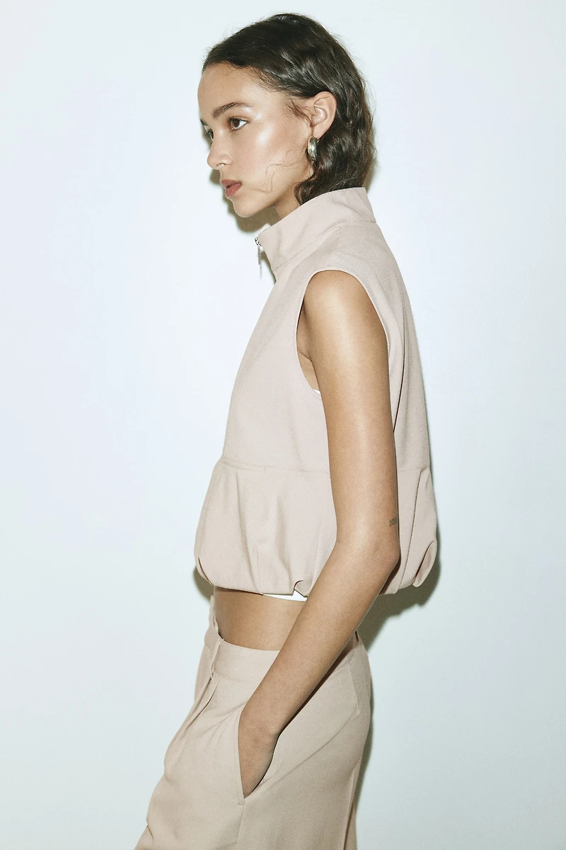 Veste sans manches avec bas à effet ballon