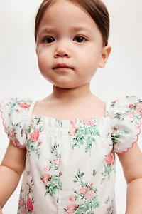 Floral-Print Cotton Romper Suit