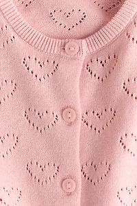 Pattern-knit Cotton Cardigan