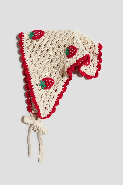 Crochet-Look Cotton Headscarf
