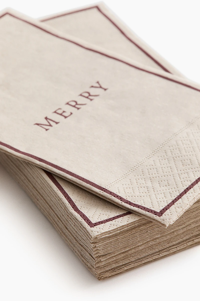 Lot de 15 serviettes en papier rectangulaires