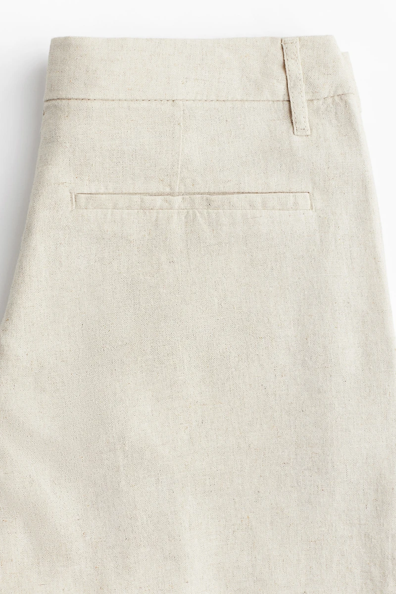 Knee-Length Linen-Blend Shorts