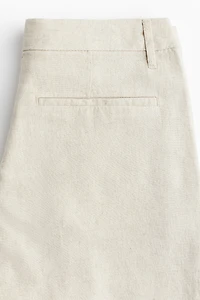 Knee-Length Linen-Blend Shorts