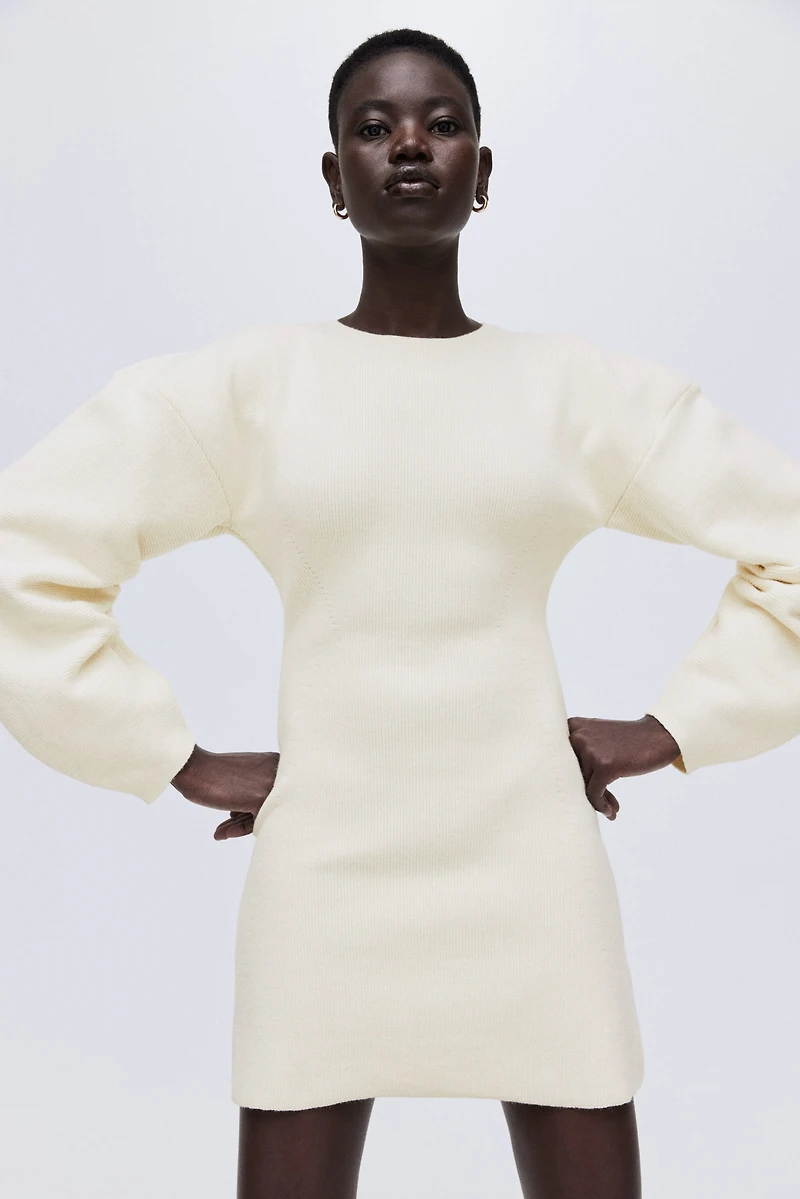 Viscose-Blend Rib-Knit Dress