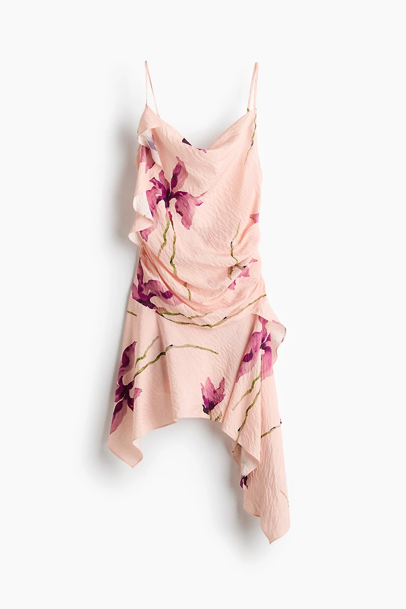 Robe asymétrique à panneau drapé