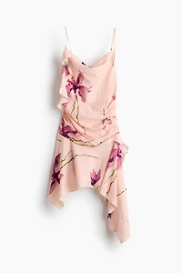 Robe asymétrique à panneau drapé