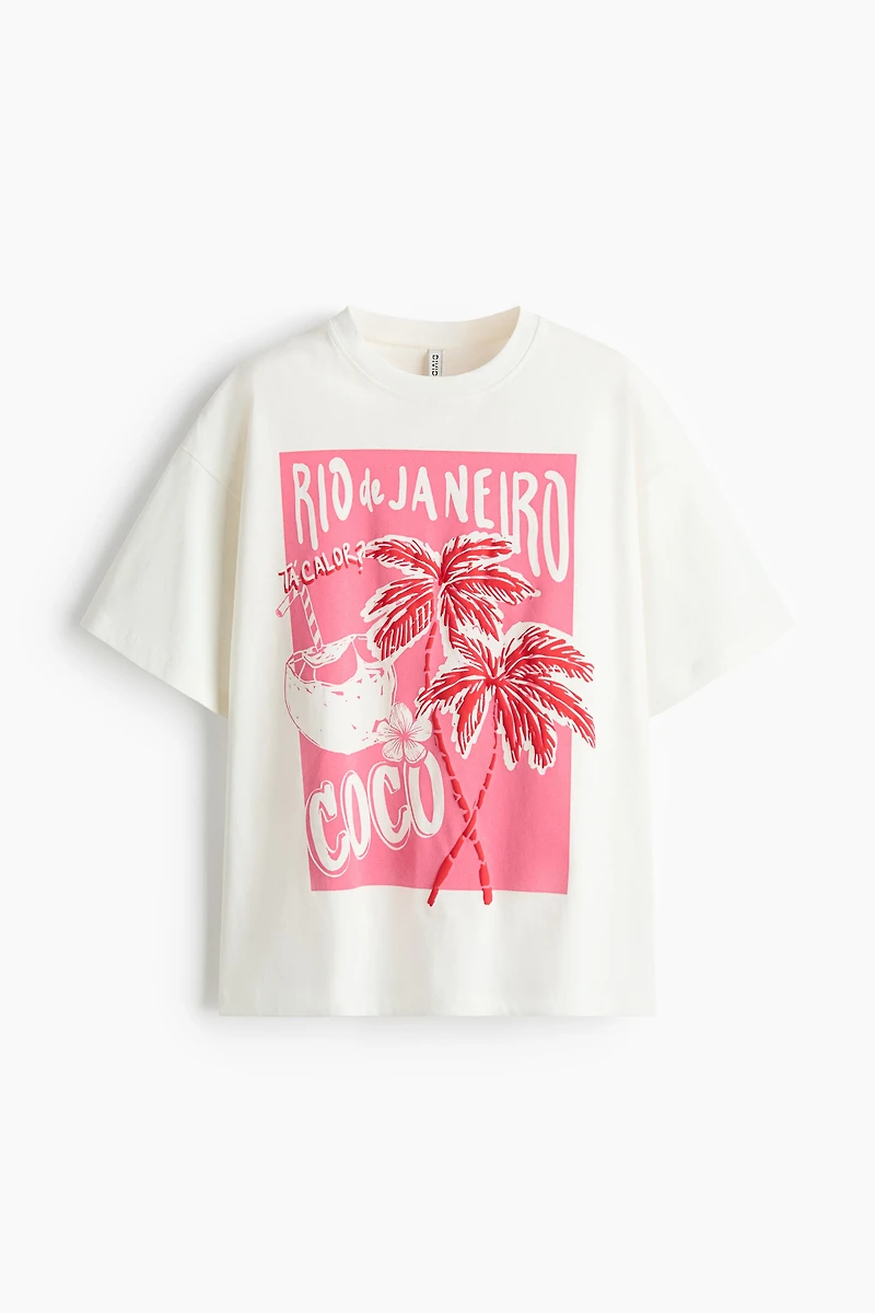 Oversized T-Shirt with Printed Motif
